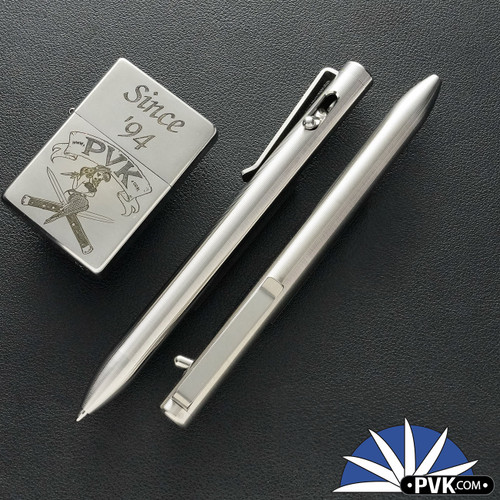 Tactile Turn Switch Pen, Machined Titanium, Short Size 5.1"