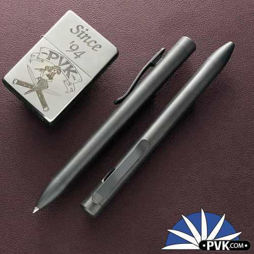 Tactile Turn Clip Action Pen, Black DLC Titanium, Short Size 5.1"