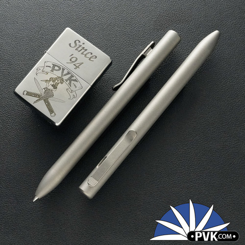 Tactile Turn Clip Action Pen, Stonewashed Titanium, Short Size 5.1"
