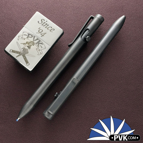 Tactile Turn Bolt Action Pen, Black DLC Titanium, Standard Size 5.6"