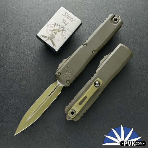 Microtech Ultratech Gen 4 11224-1MPOD-T10S21, Bazooka Green Double Edge Blade, Magpul OD Green Handle