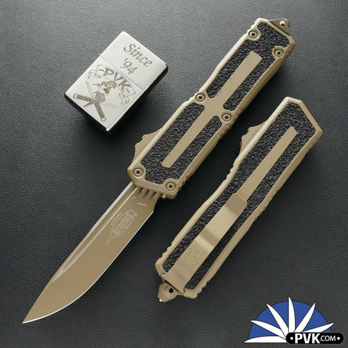 Microtech Scarab 2 Gen 3 1278-1CDE, Dark Earth Single Edge Blade, Dark Earth Cerakote Handle