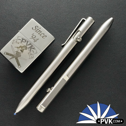 Tactile Turn Bolt Action Pen, Machined Titanium, Standard Size 5.6"