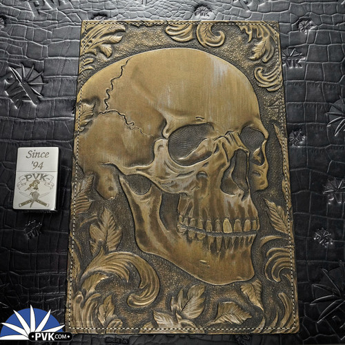 JB Leatherworks - Handmade 3D Contoured Leather Skull Mat