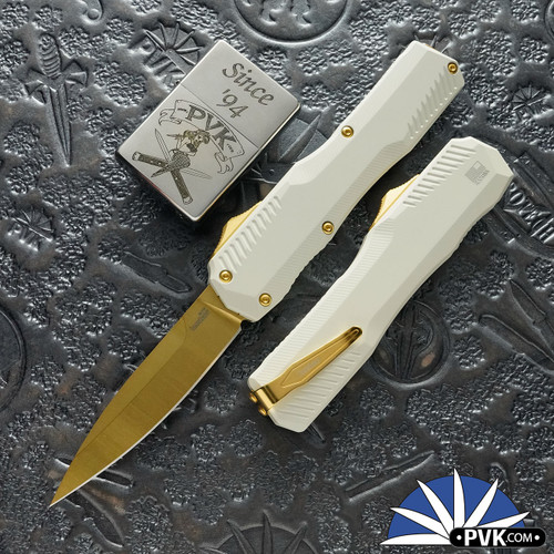 Kershaw Livewire Pope 9000WGLD, Gold Magnacut Blade With White Aluminum Handle