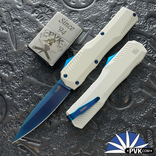 Kershaw Livewire Wampa 9000WBLU, Blue Magnacut Blade With White Aluminum Handle
