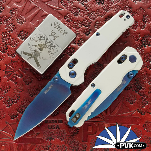 Kershaw Bel Air WAMPA 6105WBLU, Blue Magnacut Blade, White Aluminum Handle