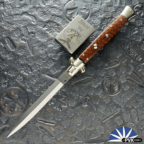 2026 Limited Edition Frank B Italian Stiletto 11" Pick Lock Dagger Blade, Snake Wood (28cm)