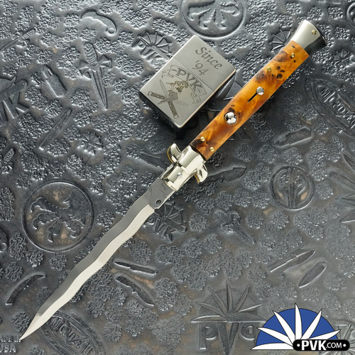 2026 Limited Edition Frank B Italian Stiletto 11" Pick Lock Kris Blade, Briar Wood (28cm)