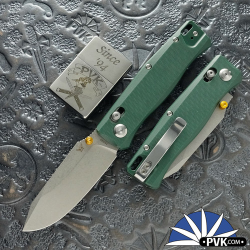 Flytanium Beef Folder, Stonewashed 14C28N Blade, Dark Moss G10 Handle