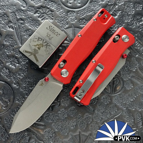 Flytanium Beef Folder, Stonewashed 14C28N Blade, Fire Red G10 Handle