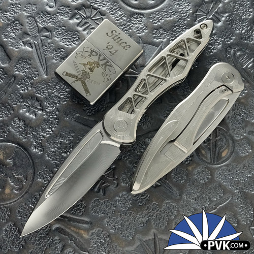 Everburn Brimwulf, Milled/Corrugated CPM-154 Blade, Milled Skeletonized Titanium Handle