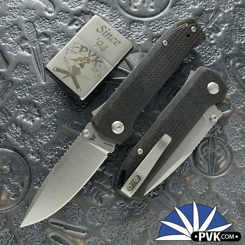 Flytanium Arcade Lite Folder, Stonewashed AUS-10A Blade, Black Smoke Polycarbonate Handles