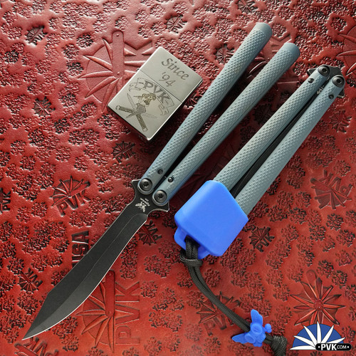 Flytanium Talisong Z, Blackwashed AEB-L Scimitar Blade, Northern Lights Aluminum Handles