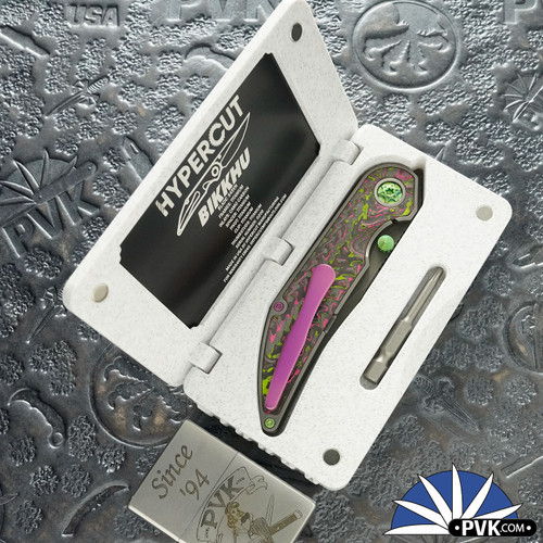 Microtech Colors Hypercut Manufacturing Bikkhu, Dark Stonewashed S45VN Blade, Titanium ...