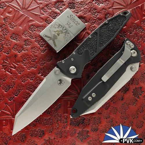Microtech SOCOM Elite Warcom 259-10S, Stonewashed Blade, Black Handle, Signature Series