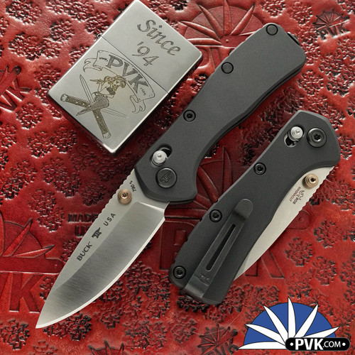 Buck Knives 790 Mini Range Elite Crossbar, Satin MagnaCut, Black Aluminum Handle
