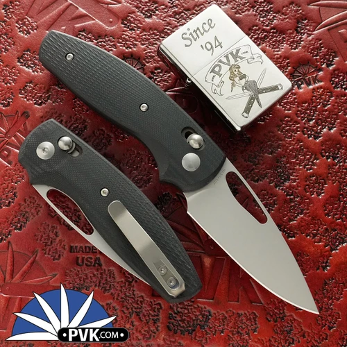 TRM Bulldog Rev. B  River-Lok Lefty, Stonewash Magnacut Blade, Jet Black G10 3D Lizard Scales