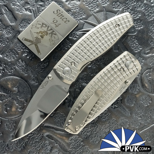 Three Rivers Manufacturing (TRM) Neutron 2 Linerlock, Mike Irie Compound Grind CPM-154 Blade, Frag Titanium Flat Handle Scales