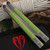 Biegler Bladeworks B-Hawk Gripper, Magnacut, Titanium W/Green G10 Inlays