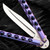 BaliBalistic Channel Cut Clip Point Blade Balisong Purple Anodized Titanium-1728554939