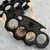 BURN Custom 4 Finger Knuckles Aluminum 3/4" Black w/Black Carbon Fiber Punisher Skull