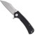 CJRB Cutlery Talla Flipper Knife 3.43" D2 Stonewashed Sheepsfoot Blade, Textured Black G10 Handles