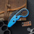 CRKT Provoke Kinematic Morphing Karambit Folding Knife, 2.4" Black Stonewashed Stainless Steel,  Blue Handle