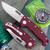 Demko Knives MG AD20S Shark-Lock Stonewash Clip Point Blade, Ruby Red G10 Textured Handles