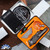 Hawk Knife Designs Short Cut Utility Knife, Replaceable Blade, Tumbled Titanium Frame With Orange 3D Print Display Box
