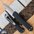 Heretic Knives Manticore-S Double Edge Stonewash Blade, Black Frag Handle