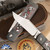 Jack Wolf Knives Sharpshooter Jack Hand Rubbed Satin Blade, Fat Carbon Snowfire Handle