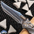Marfione Custom Amphibian Persian Terraform Pattern Broken Anvil Damascus Blade, Flamed Titanium Handle, Bronze HW