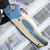 Matt Diskin Revolution Scale Release Dual Action Mirror, Blue Ti, Micarta