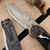 Mantis Knives GH2028DP G&G Hawk Designs Gearhead Damascus Drop Point,  Copper Gear Ring, Carbon Fiber and Laser Etched Aluminum Handles, Liner Lock