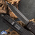 Microtech Ultratech - Delta 122-3UT-DSH Double Edge DLC Full Serrated Blade, Black Frag Handle Shadow Signature Series