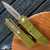 Microtech Troodon 138-13APOD Double Edge Apocalyptic Bronze Blade, OD Green Handle