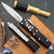 Microtech UTX-85 232-1SB Double Edge Dirty White Blade, Black Handle Steamboat Willie
