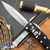Microtech UTX-85 232-1SB Double Edge Dirty White Blade, Black Handle Steamboat Willie