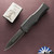 Microtech Hera 702-1DLCTSH Double Edge DLC Blade, Black Handle Shadow, Tritium Button Inlay