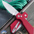 Protech Strider PT+ PT201-RED, Stonewash Magnacut Blade, Red Smooth Handle, Blasted HW