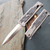 Reate EXO-M Gravity, Satin Double Edge, Black/White G10 Damascus Pattern