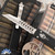 Custom REK Knives Microtech UTX-70 419W-10S Warhound Stonewash Full Serrated Blade, Black Handle Signature Series