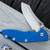 Hinderer XM-18 3.5″ Skinner Stonewash S45VN Blade, Blue G10 Scale