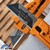 Reate EXO-U Gravity Knife, Razor Blade, Aluminum Speedhole Pattern Orange-1728595126