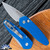 Protech Sprint 2905-Blue Automatic Knife Stonewash Blade Blue Handle