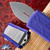 Microtech Exocet 157-10APPU Double Edge Apocalyptic Blade, Purple Handle