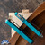 Microtech Exocet 157-10APTQ Double Edge Apocalyptic Blade, Turquoise Handle
