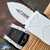 Microtech Exocet 157-3ST Double Edge White Full Serrated Blade, Storm Trooper Handle