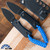 CIVIVI Baby Banter Fixed Blade, Black Stonewash Nitro-V Blade, Black/Blue G10 Handles